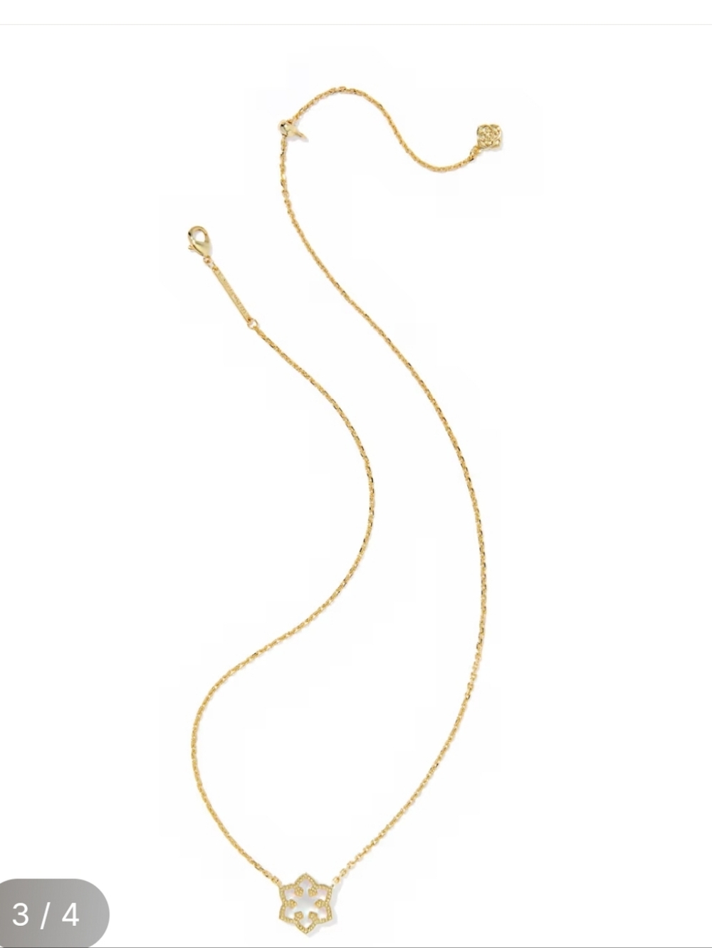 Kendra Scott Gold Floral Mother-of-Pearl Pendant Necklace NWT - Picture 3 of 10